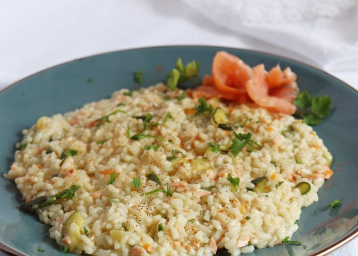 Risotto salmone e zucchine