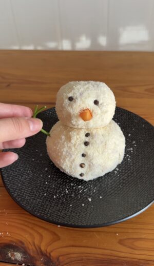 antipasto pupazzo di neve senza glutine per le feste di natale